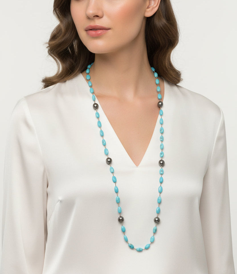 Turquoise & Pearl Necklace