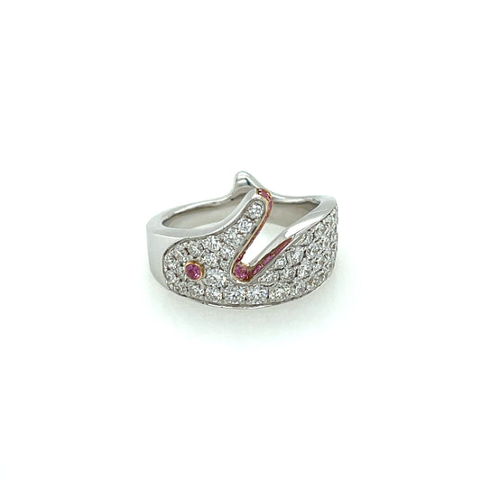 18K Dimaond & Pink Sapphire Ring - K.S. Sze & Sons