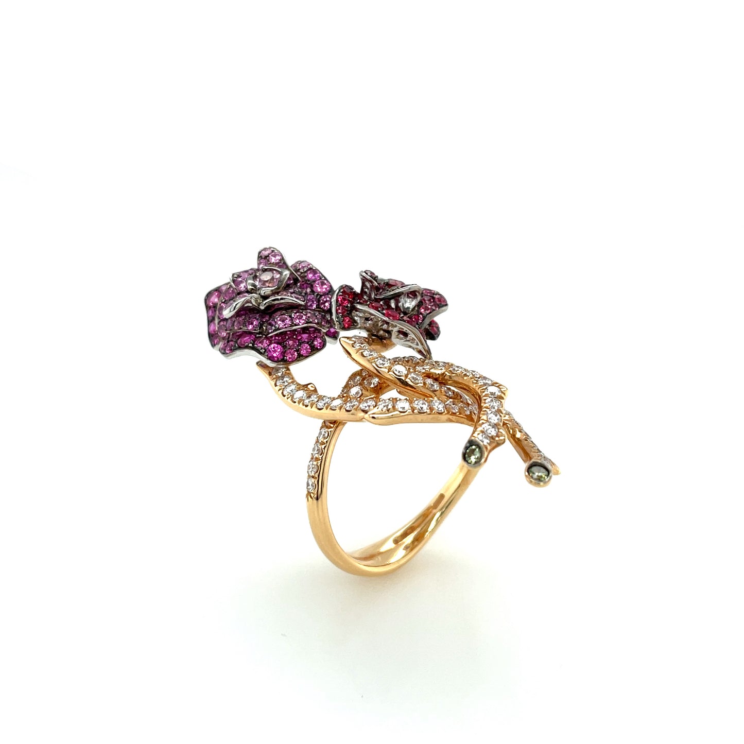 18K Color Sapphire & Diamond Ring - K.S. Sze & Sons