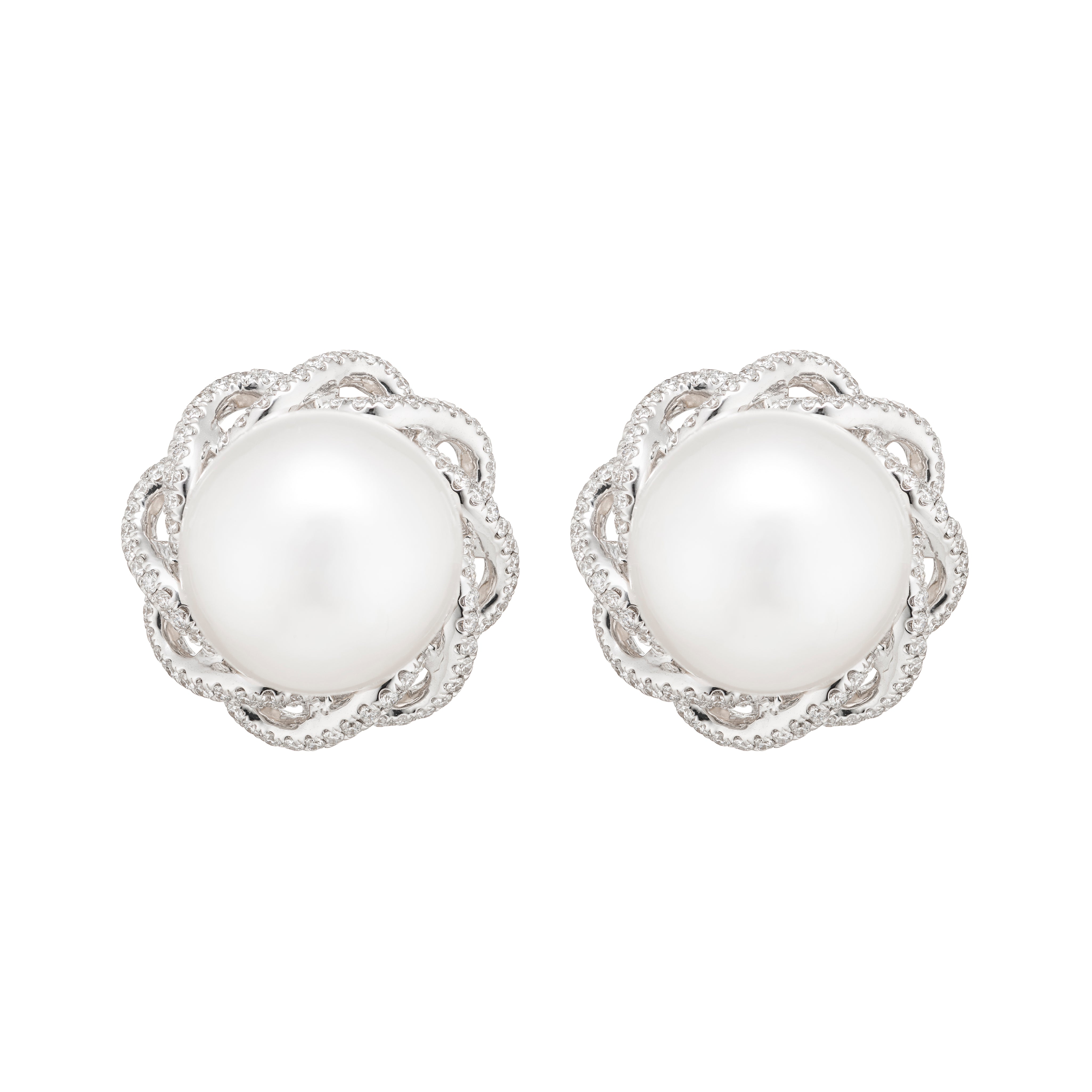 South Sea Pearl & Diamond Earrings