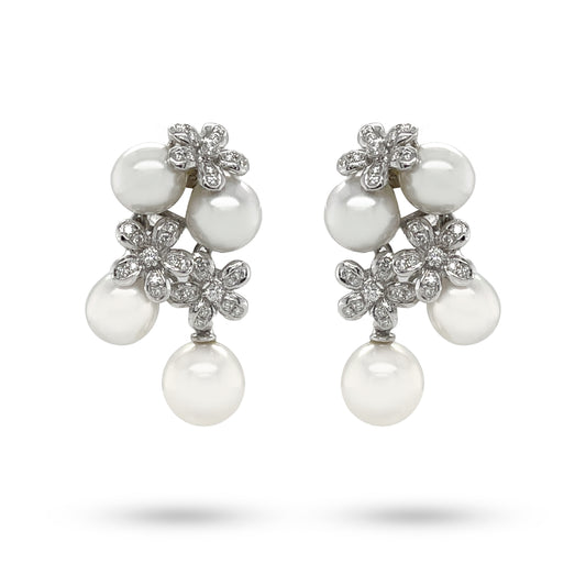 South Sea Pearl & Diamond Earrings - K.S. Sze & Sons