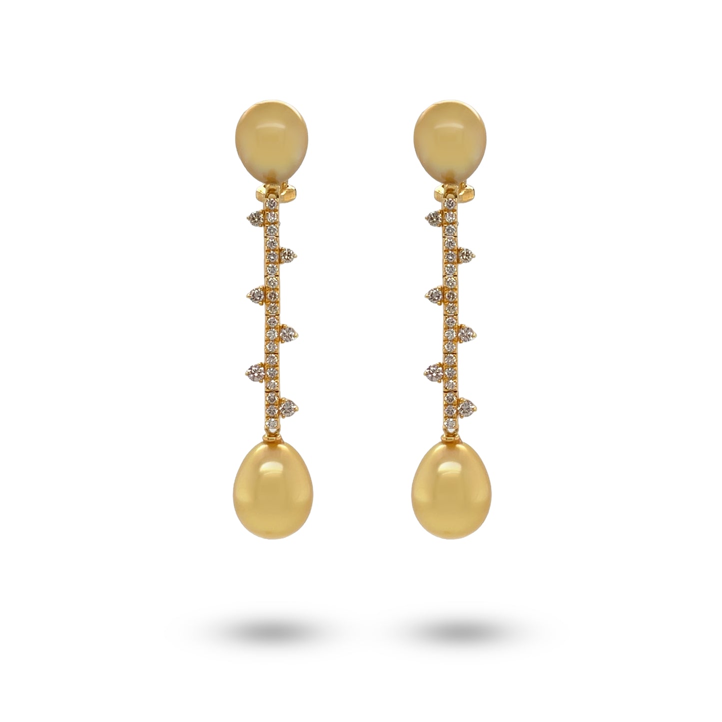 South Sea Pearl & Diamond Drop Earrings - K.S. Sze & Sons