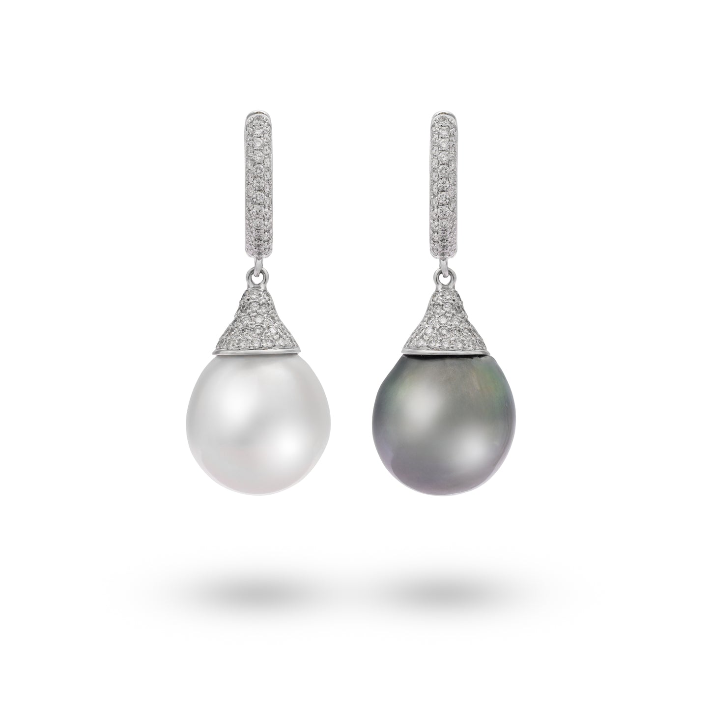 Transformational Diamond with South Sea Pearl  & Tahiti Pearl Earring - K.S. Sze & Sons