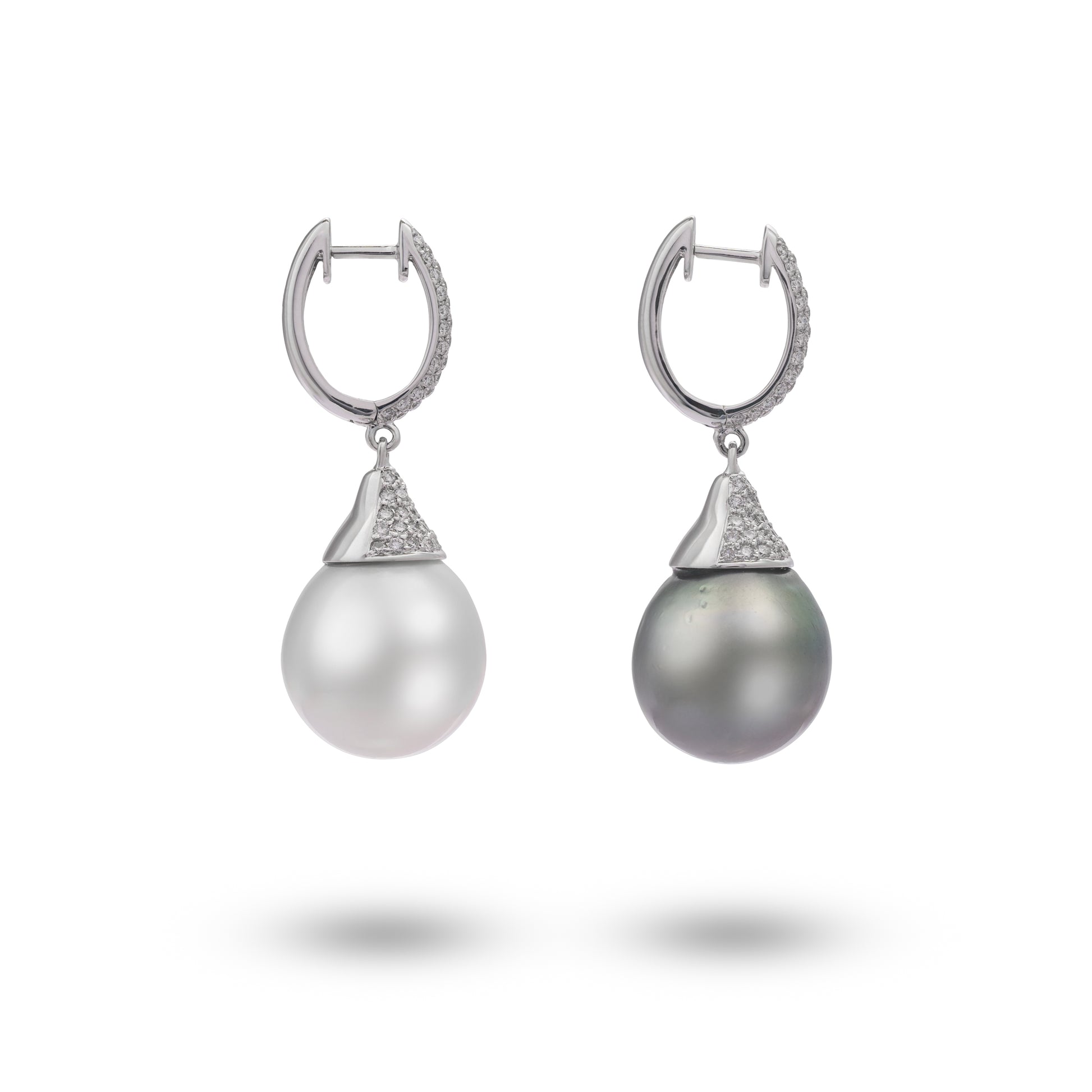 Transformational Diamond with South Sea Pearl  & Tahiti Pearl Earring - K.S. Sze & Sons