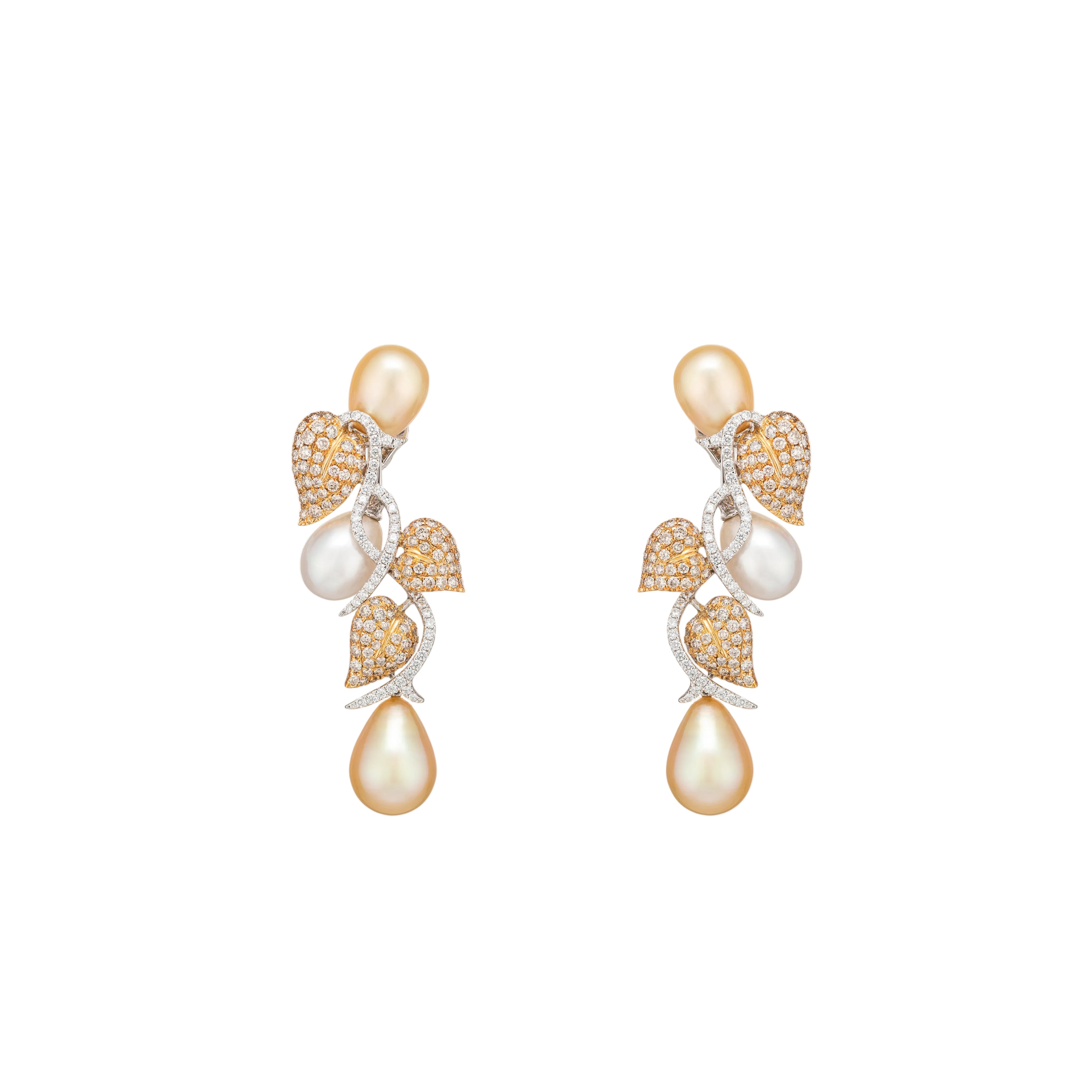 South Sea Pearl & Diamond Earrings - K.S. Sze & Sons