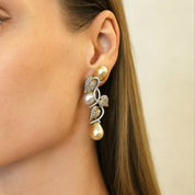 South Sea Pearl & Diamond Earrings - K.S. Sze & Sons