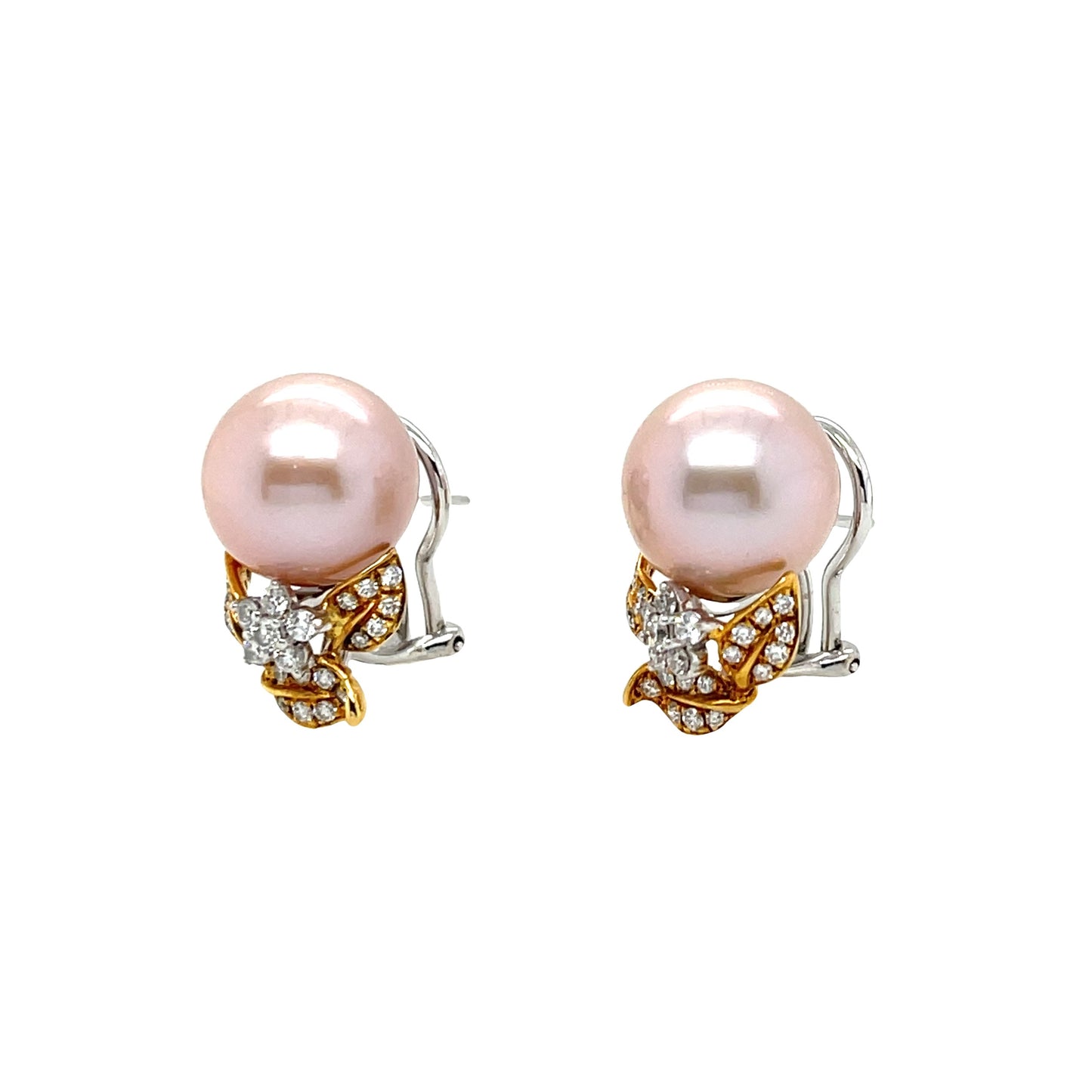 Freshwater Pearl & Diamond Earrings - K.S. Sze & Sons