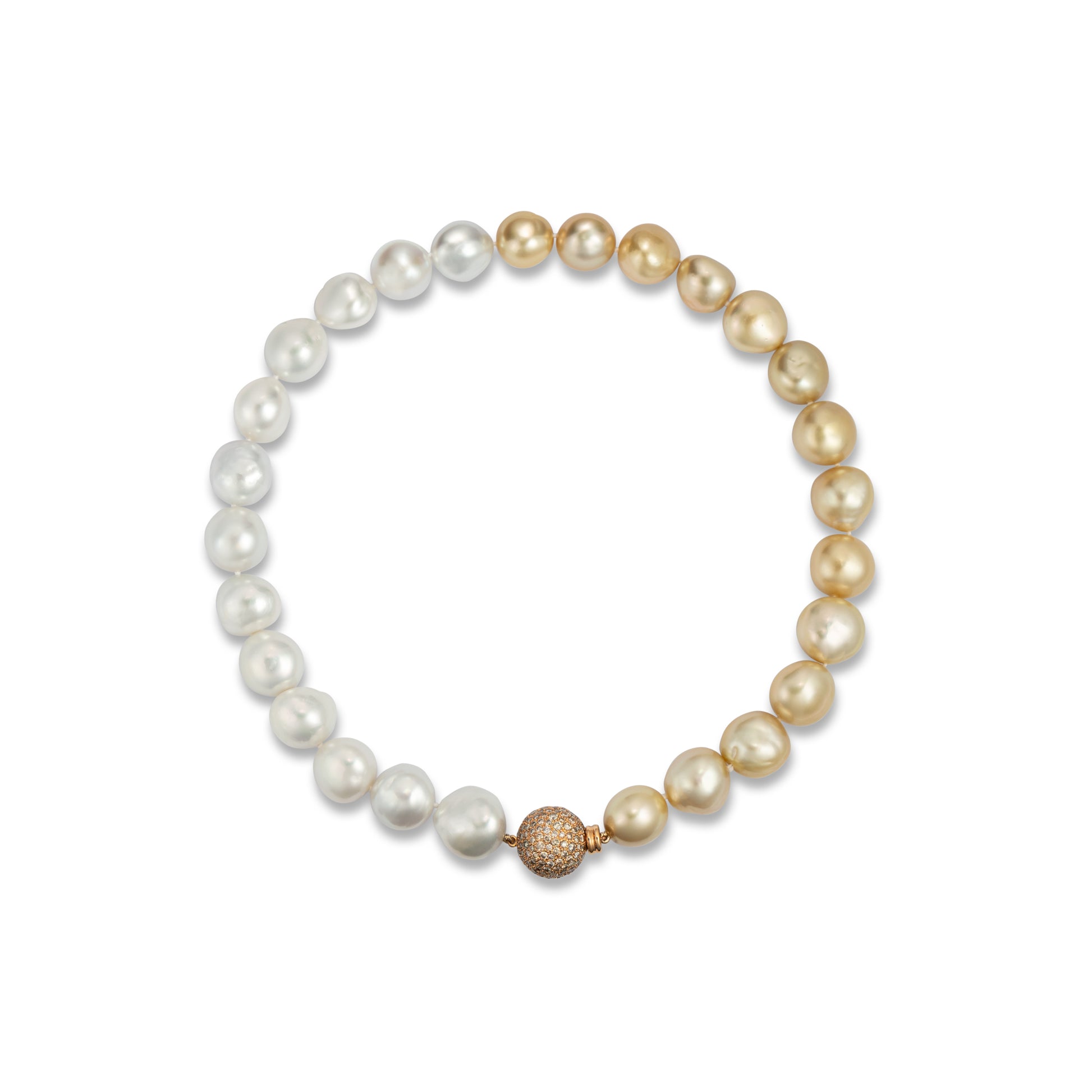 South Sea Pearl & Diamond Necklace - K.S. Sze & Sons