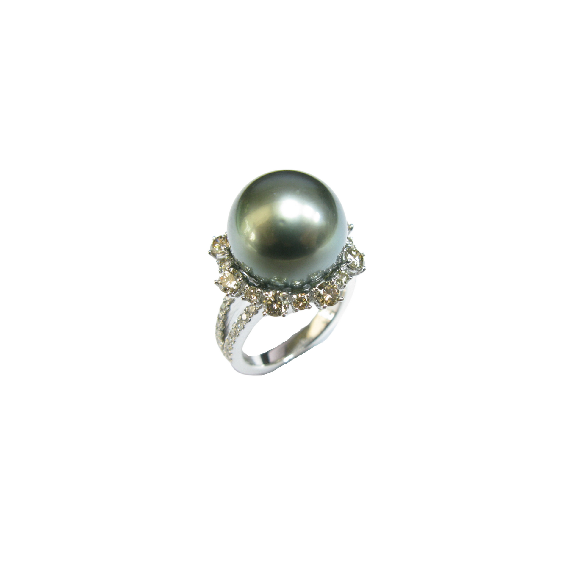 Tahitian South Sea Pearl & Diamond Ring - K.S. Sze & Sons