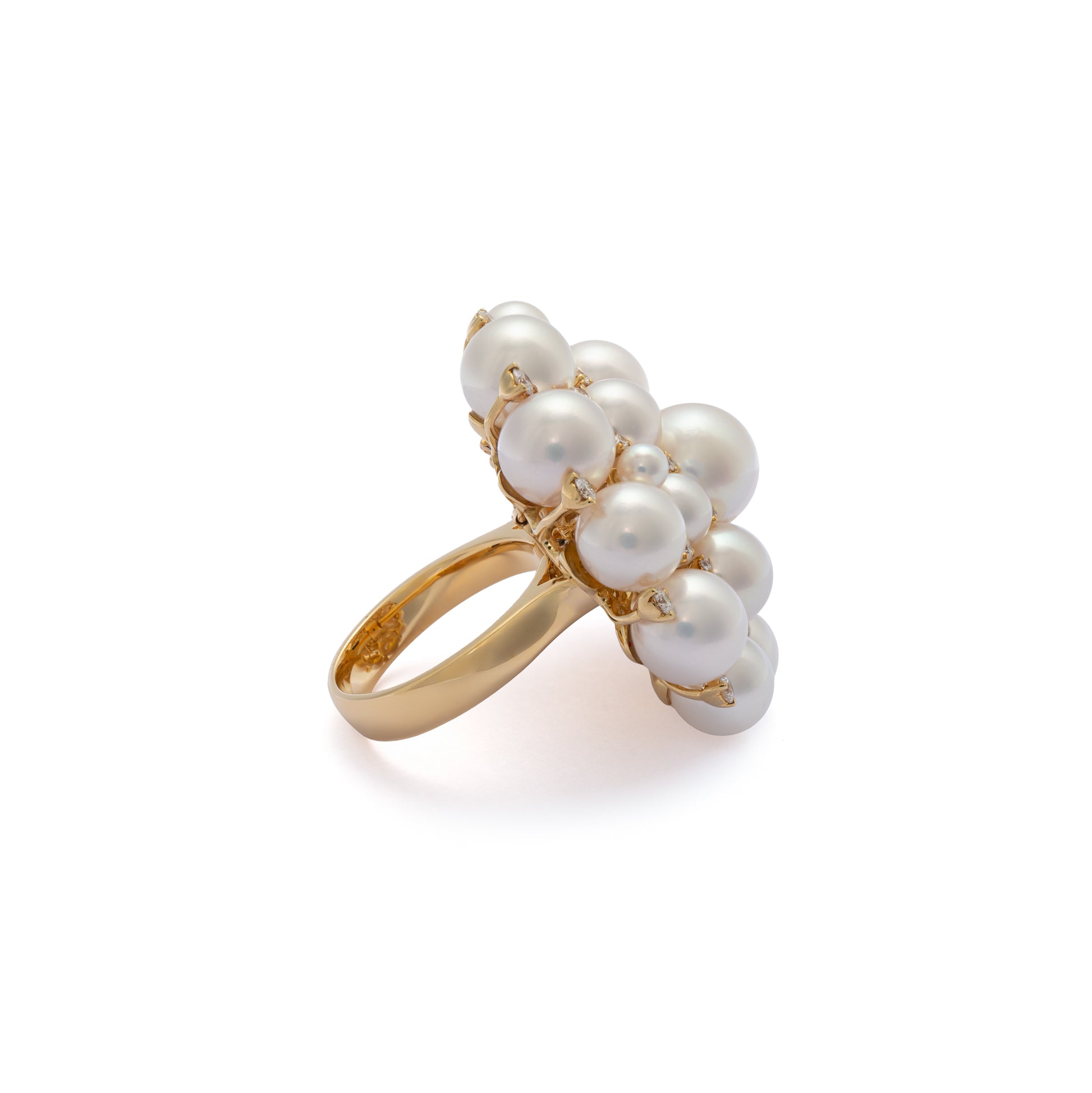 Transformational Japanese Cultured Pearl With Diamond Ring - K.S. Sze & Sons