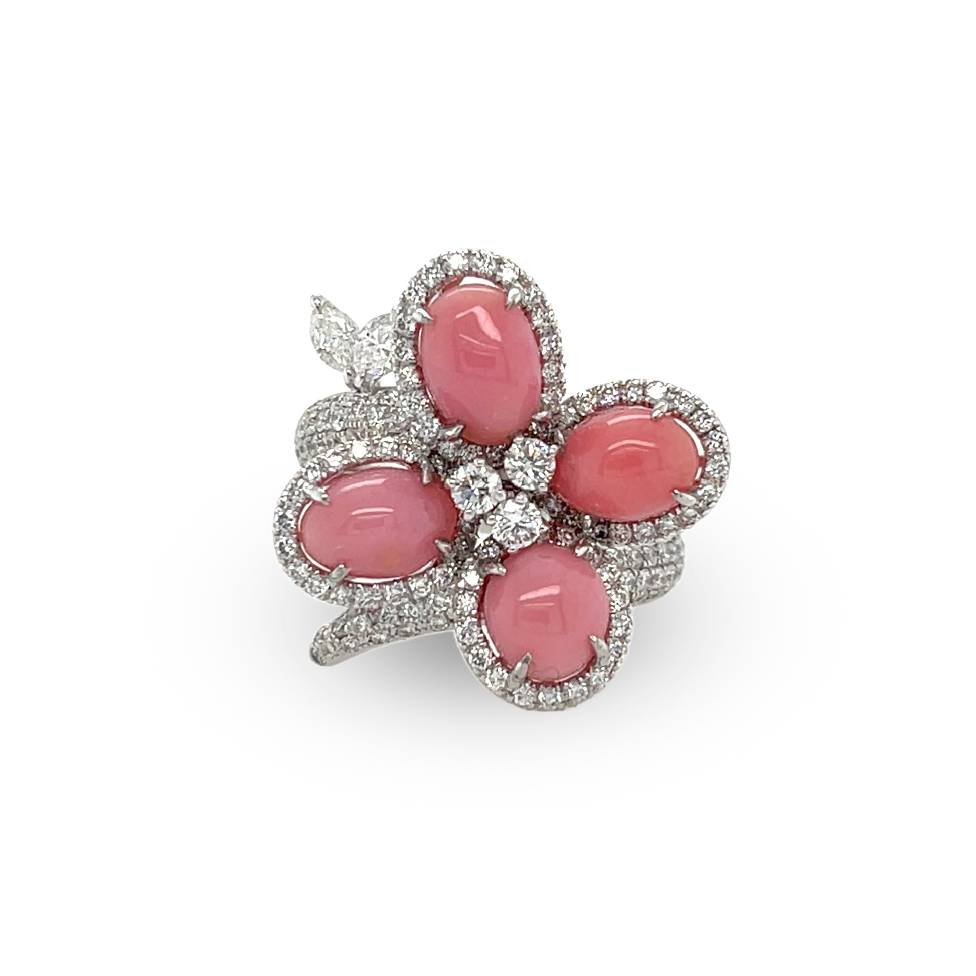 Conch Pearl & Diamond Flora Ring - K.S. Sze & Sons