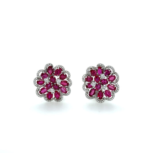 18K Ruby & Diamond Earrings - K.S. Sze & Sons