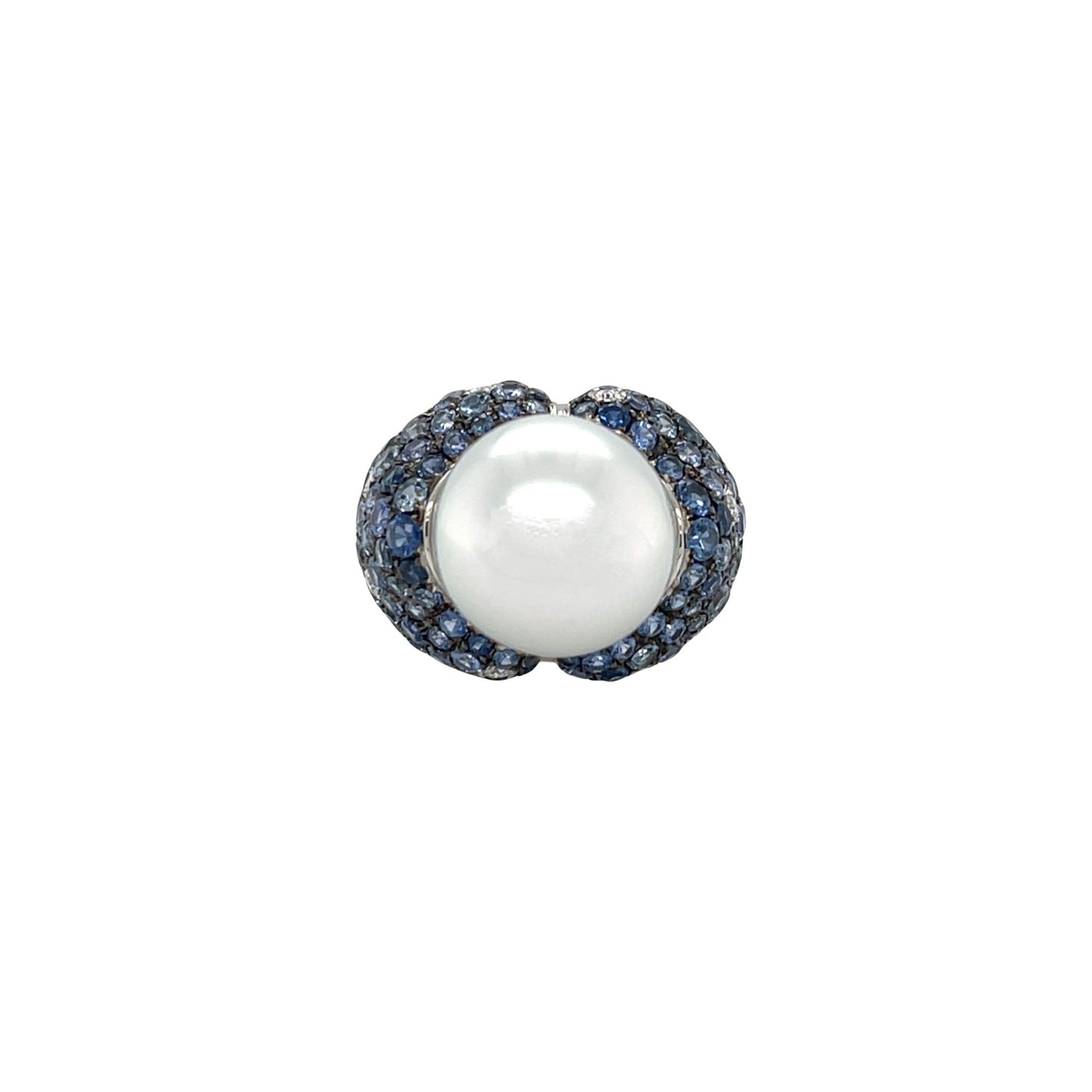 South Sea Pearl, Diamond & Sapphire Ring - K.S. Sze & Sons