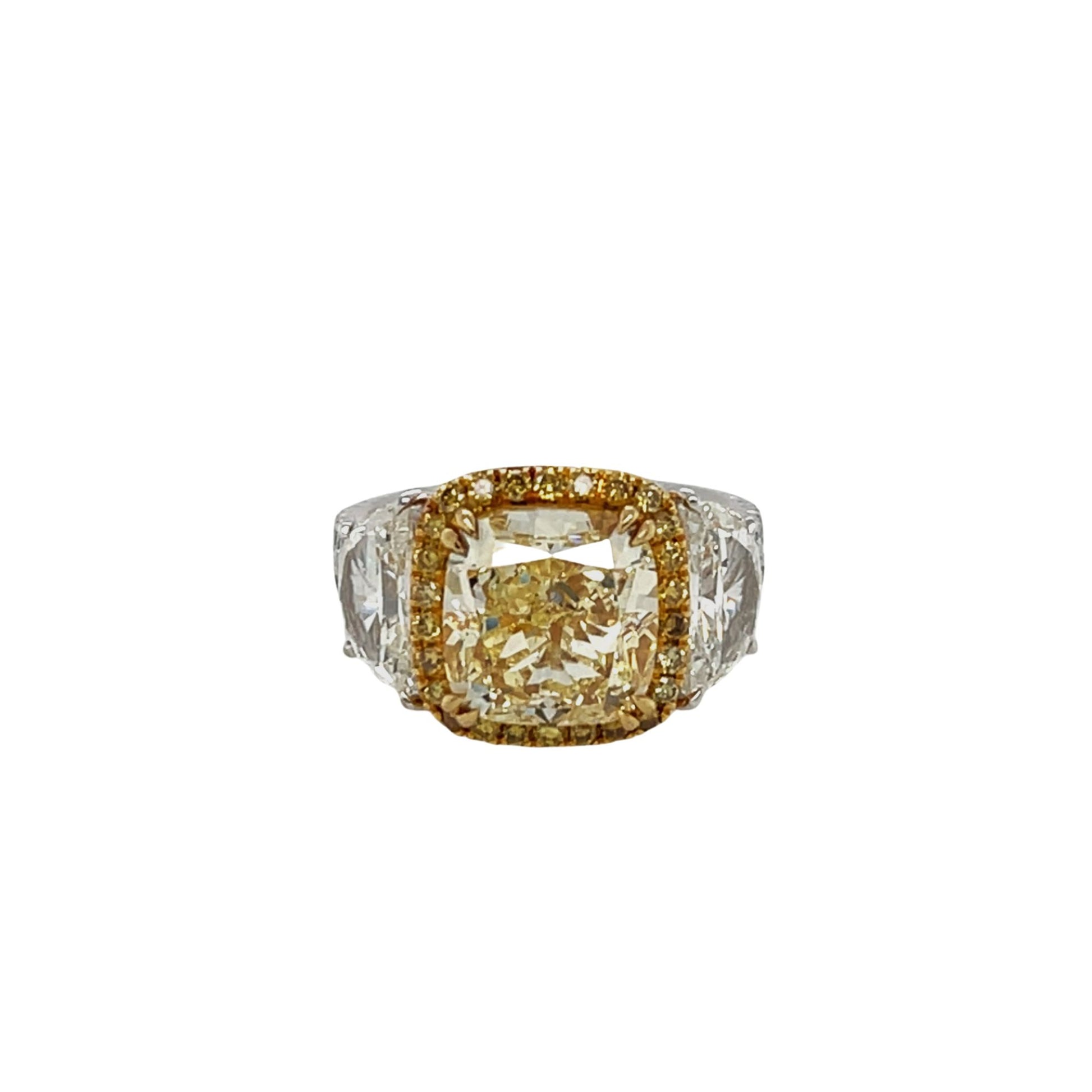 Fancy Yellow & White Diamond Ring ( GIA Certificate ) - K.S. Sze & Sons