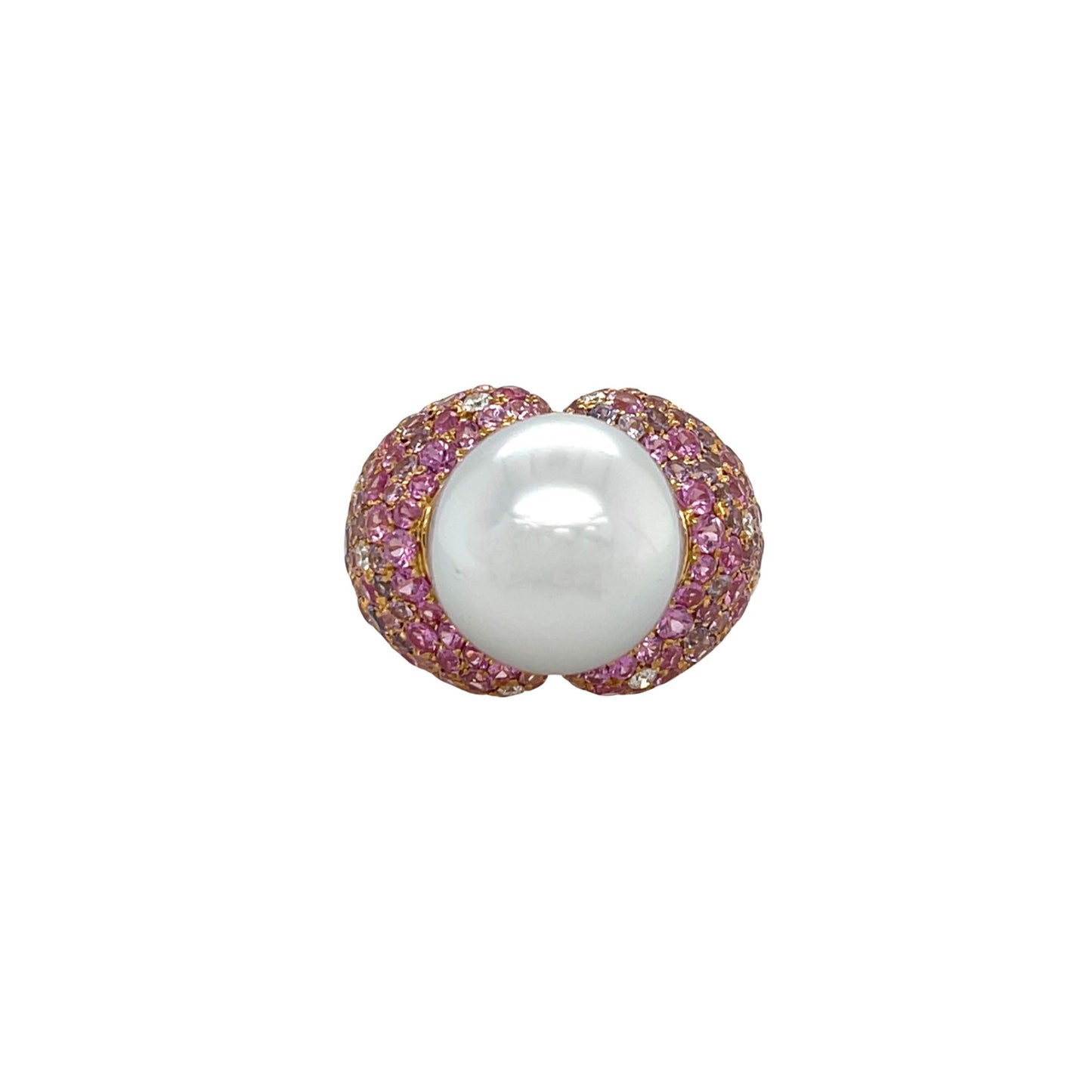 South Sea Pearl, Diamond & Sapphire Ring - K.S. Sze & Sons