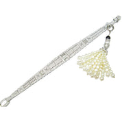 Diamond Bracelet with Pearl Tassel - K.S. Sze & Sons