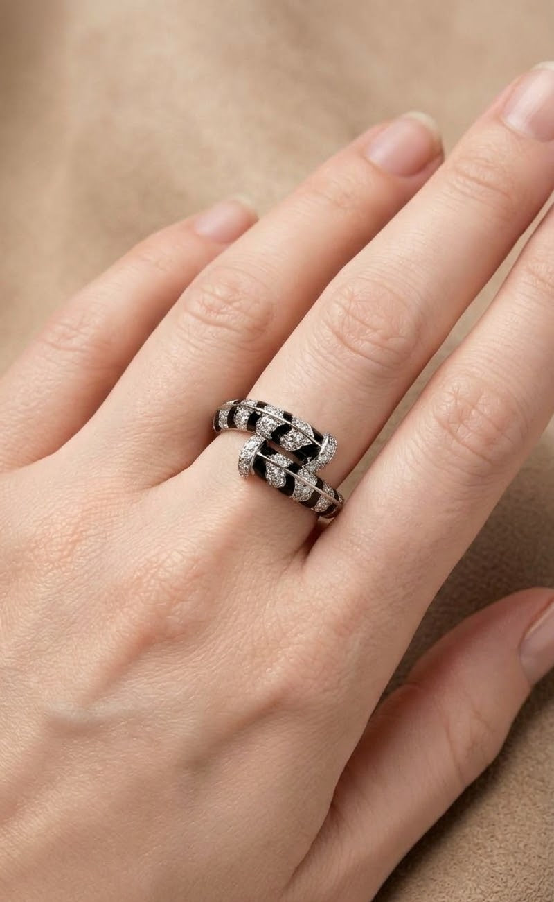 Dimaond & Enamel Ring - K.S. Sze & Sons