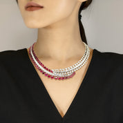 Unheated Burma Ruby & Diamond Necklace - K.S. Sze & Sons
