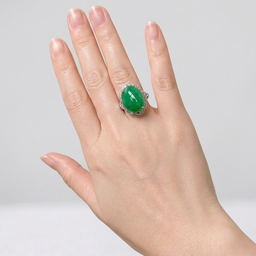 Jade & Diamond Ring