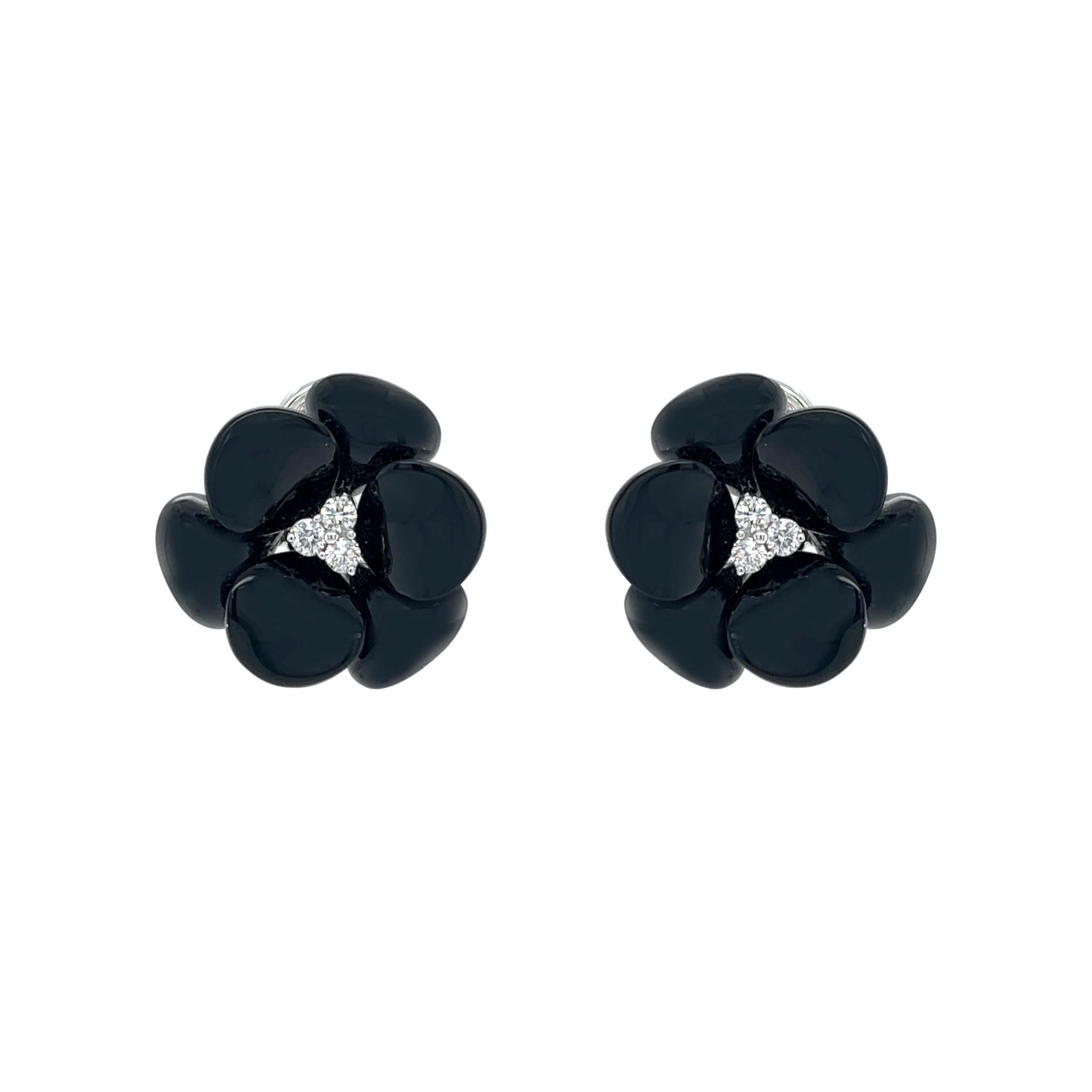 Black Rose Diamond Earrings - K.S. Sze & Sons