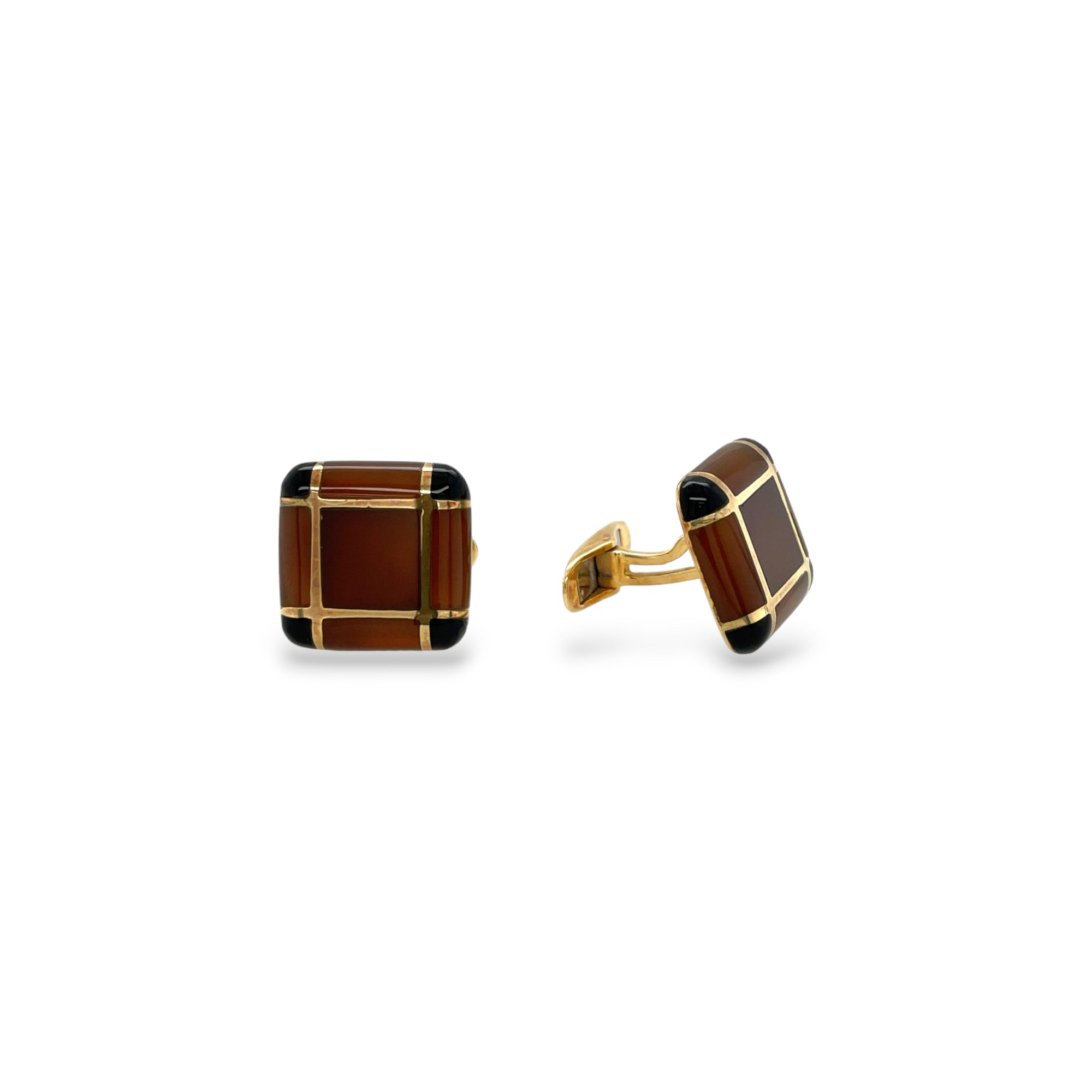 Agate & Onyx Cufflinks - K.S. Sze & Sons