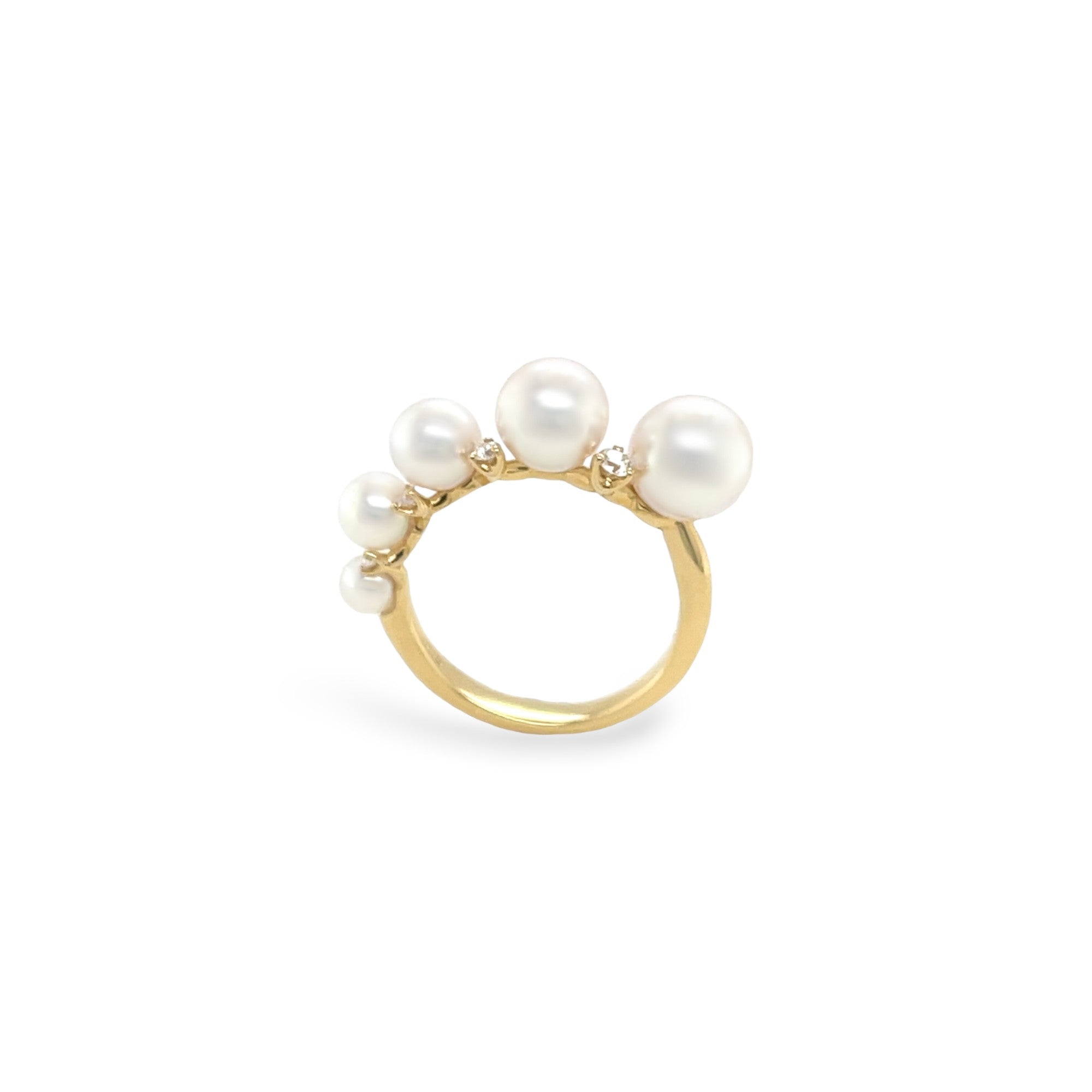 Akoya Crescent Ring - K.S. Sze & Sons