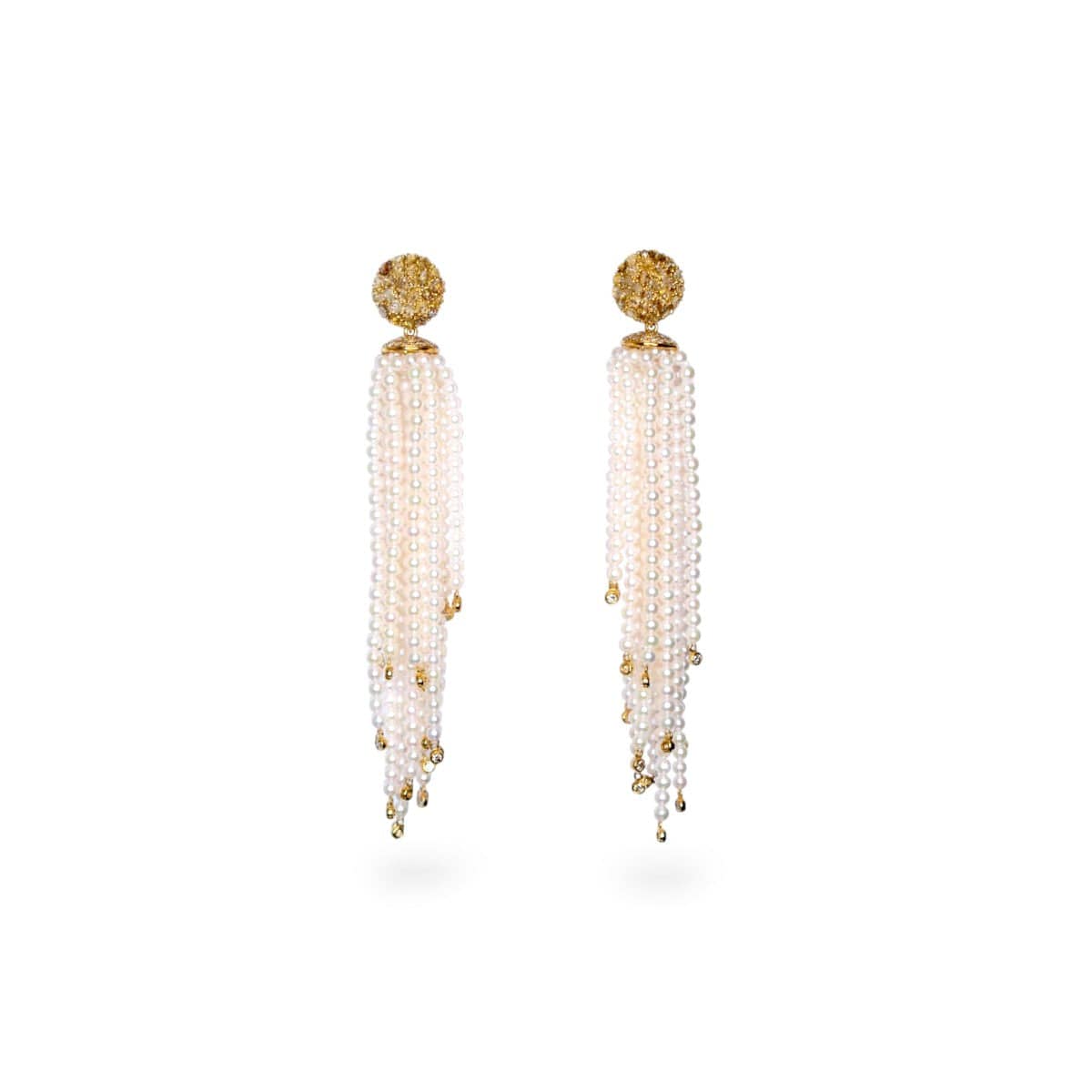 Diamond Drop Tassel Earrings - K.S. Sze & Sons