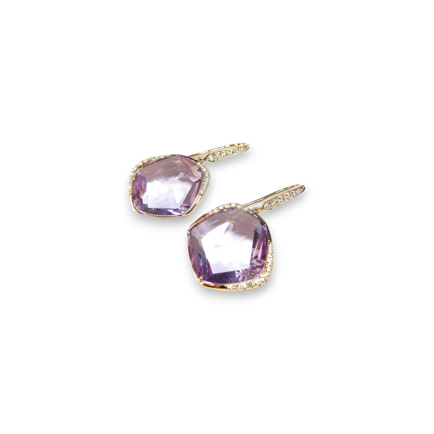 Sliced Amethyst Window Earrings - K.S. Sze & Sons