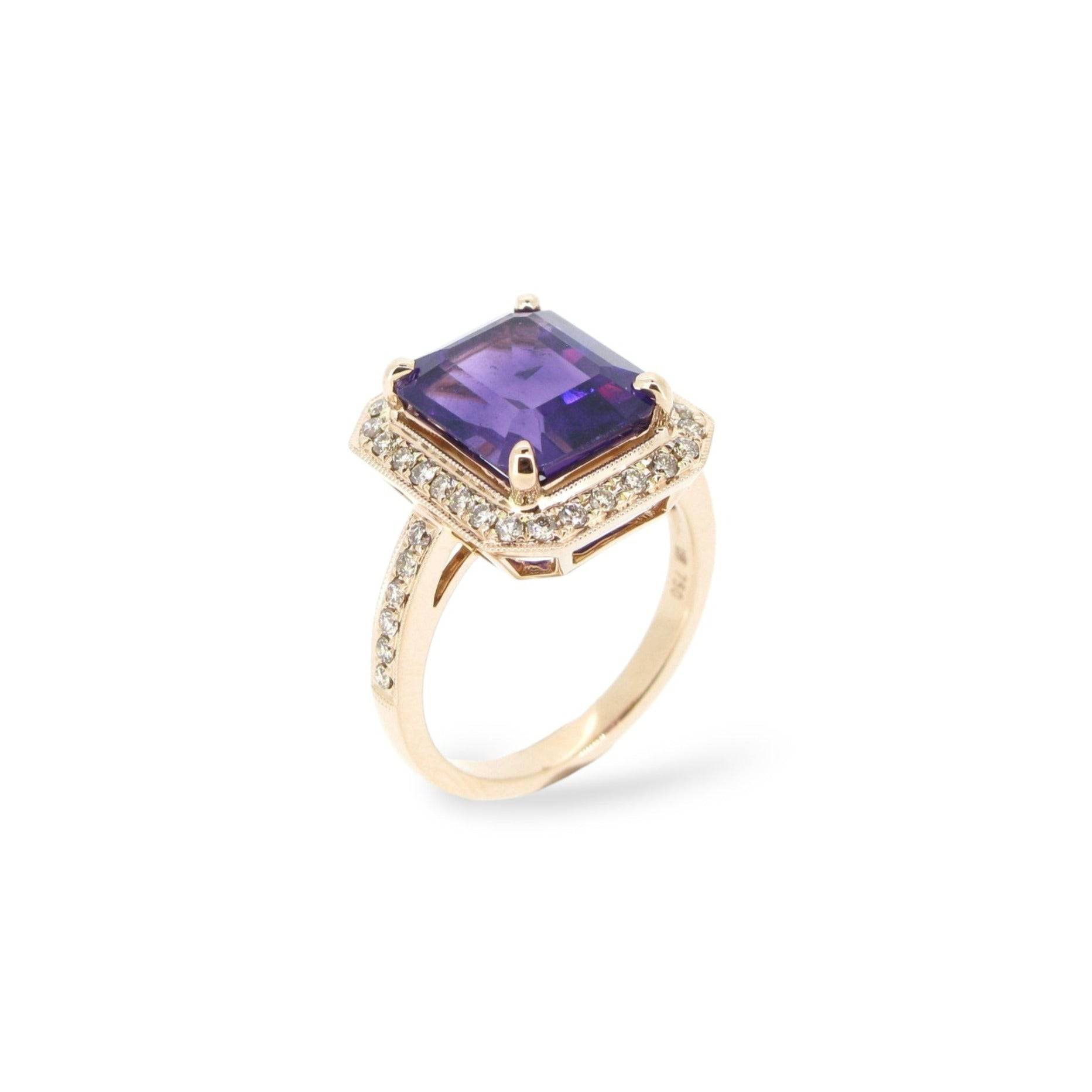 Amethyst & Diamond Ring - K.S. Sze & Sons