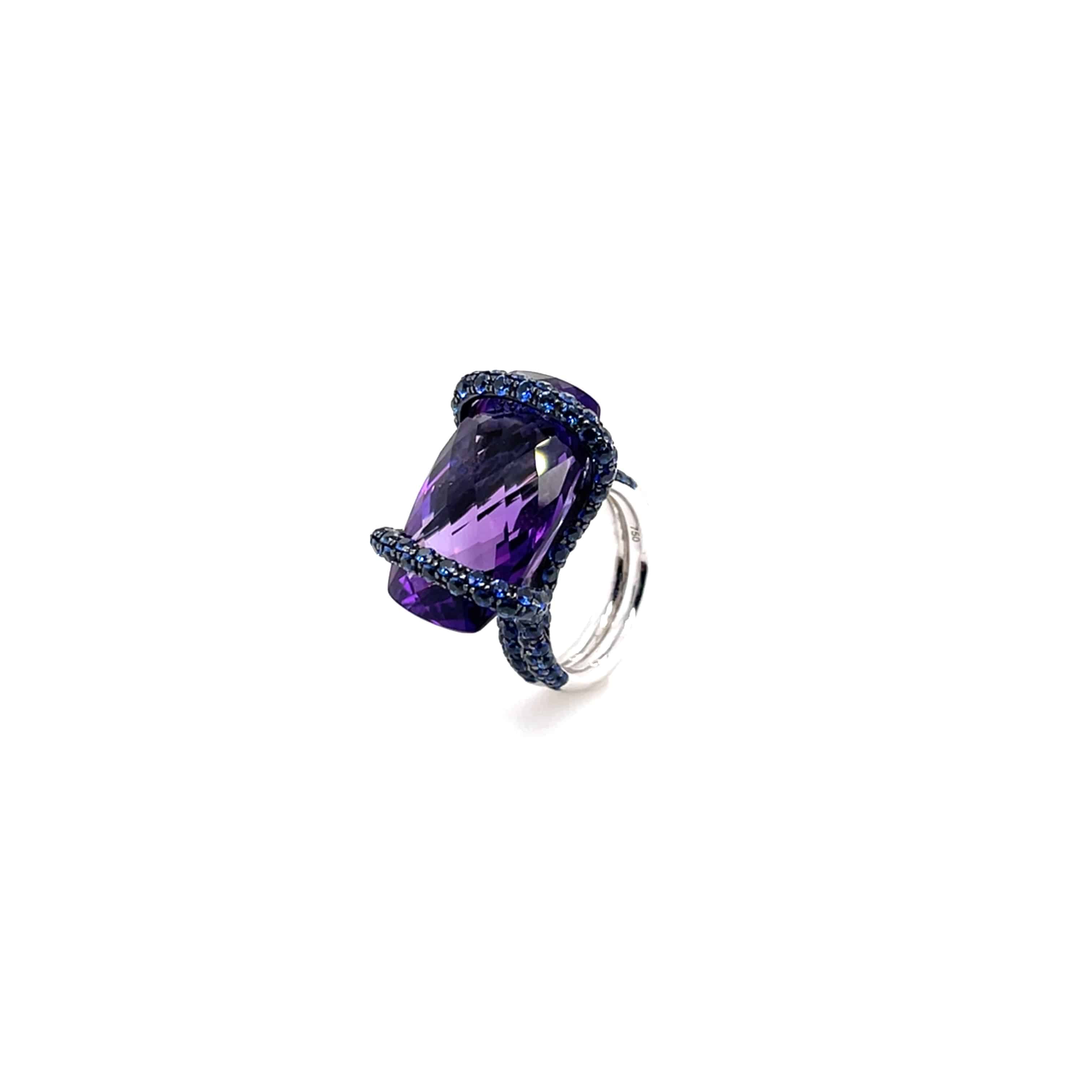 Amethyst & Sapphire Ring - K.S. Sze & Sons