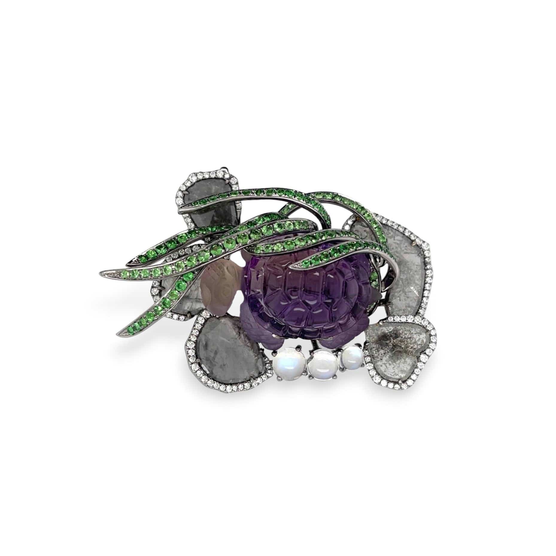 Ametrine, Gemstones & Diamond Brooch - K.S. Sze & Sons