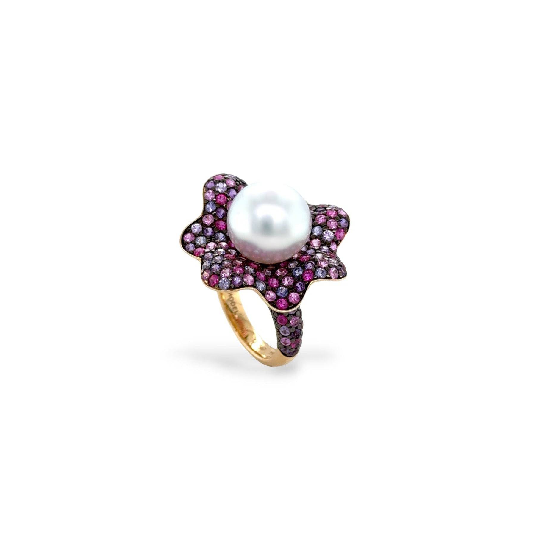 Ametyst, Sapphire & Diamond South Sea Pearl Ring - K.S. Sze & Sons