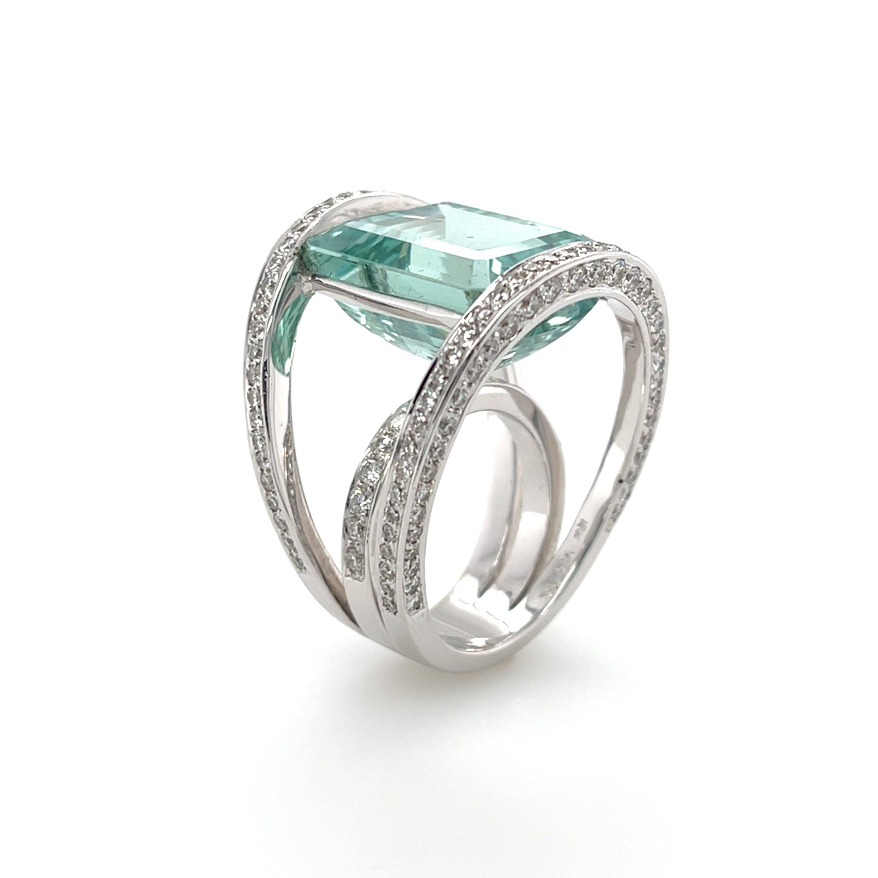 Aquamarine & Diamond Ring - K.S. Sze & Sons