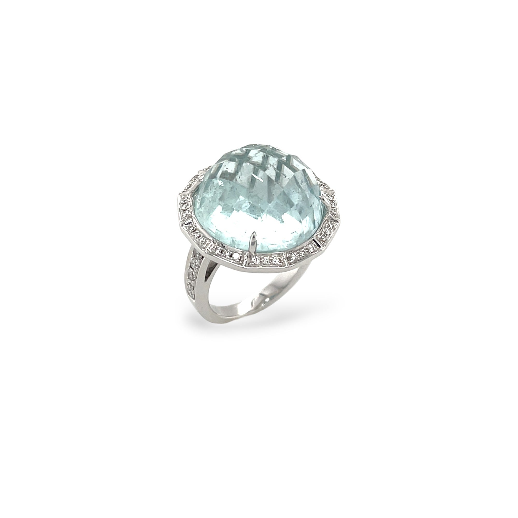 Aquamarine & Diamond Ring - K.S. Sze & Sons