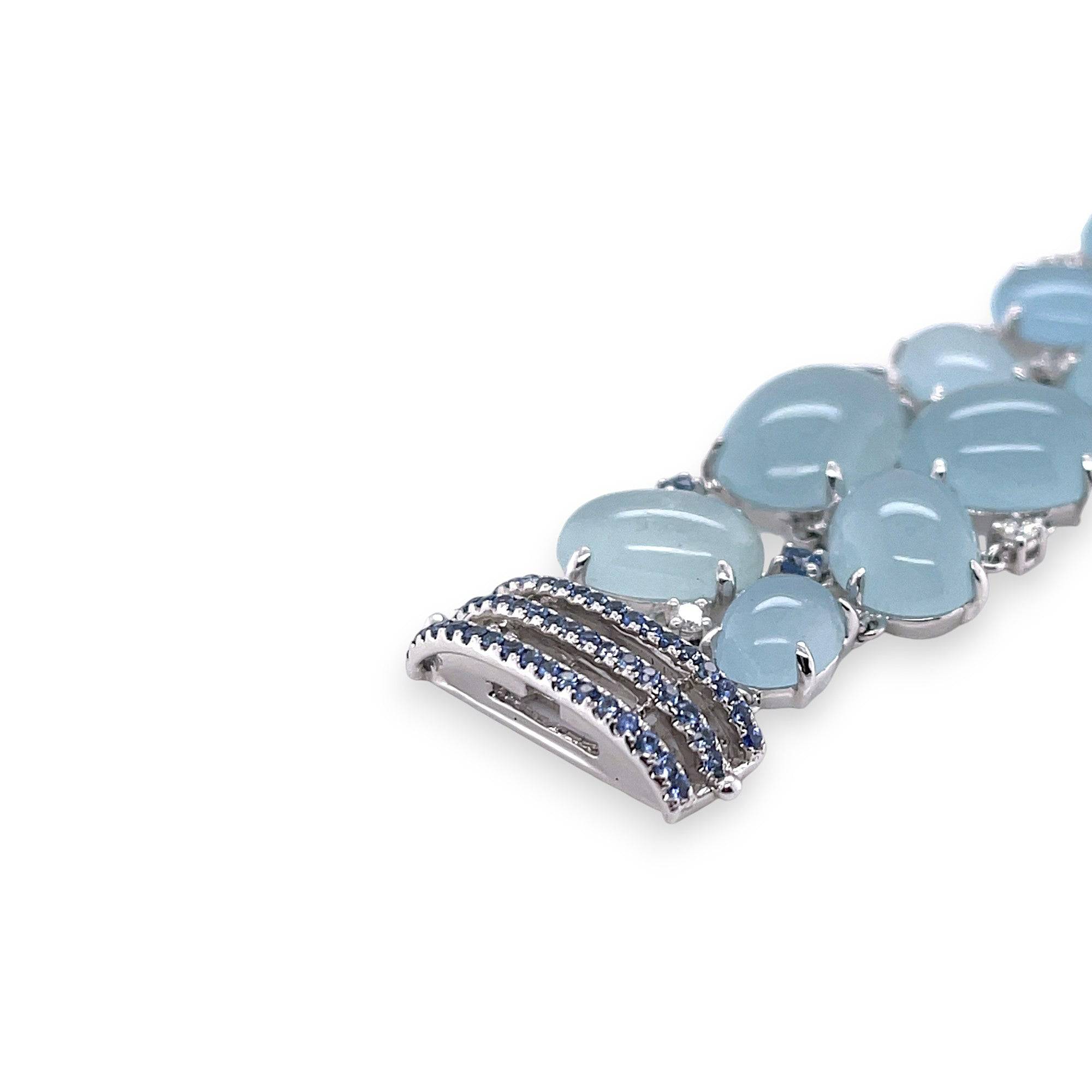 Aquamarine, Diamond & Sapphire Bracelet - K.S. Sze & Sons