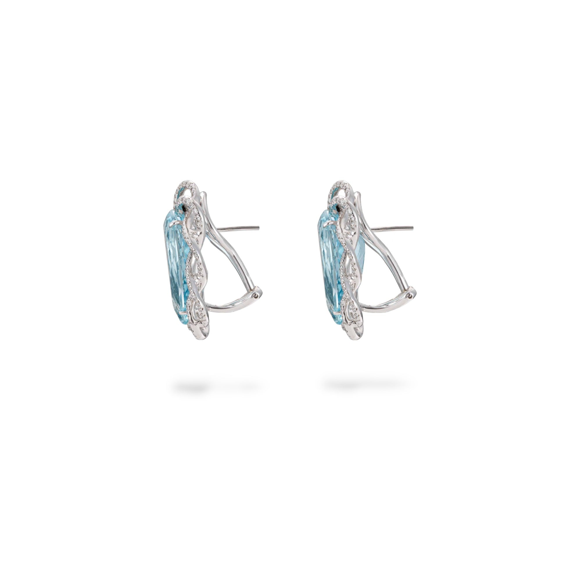 Aquamarine & White Diamond Earrings