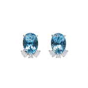 Aqumarine & White Diamond Earrings - K.S. Sze & Sons