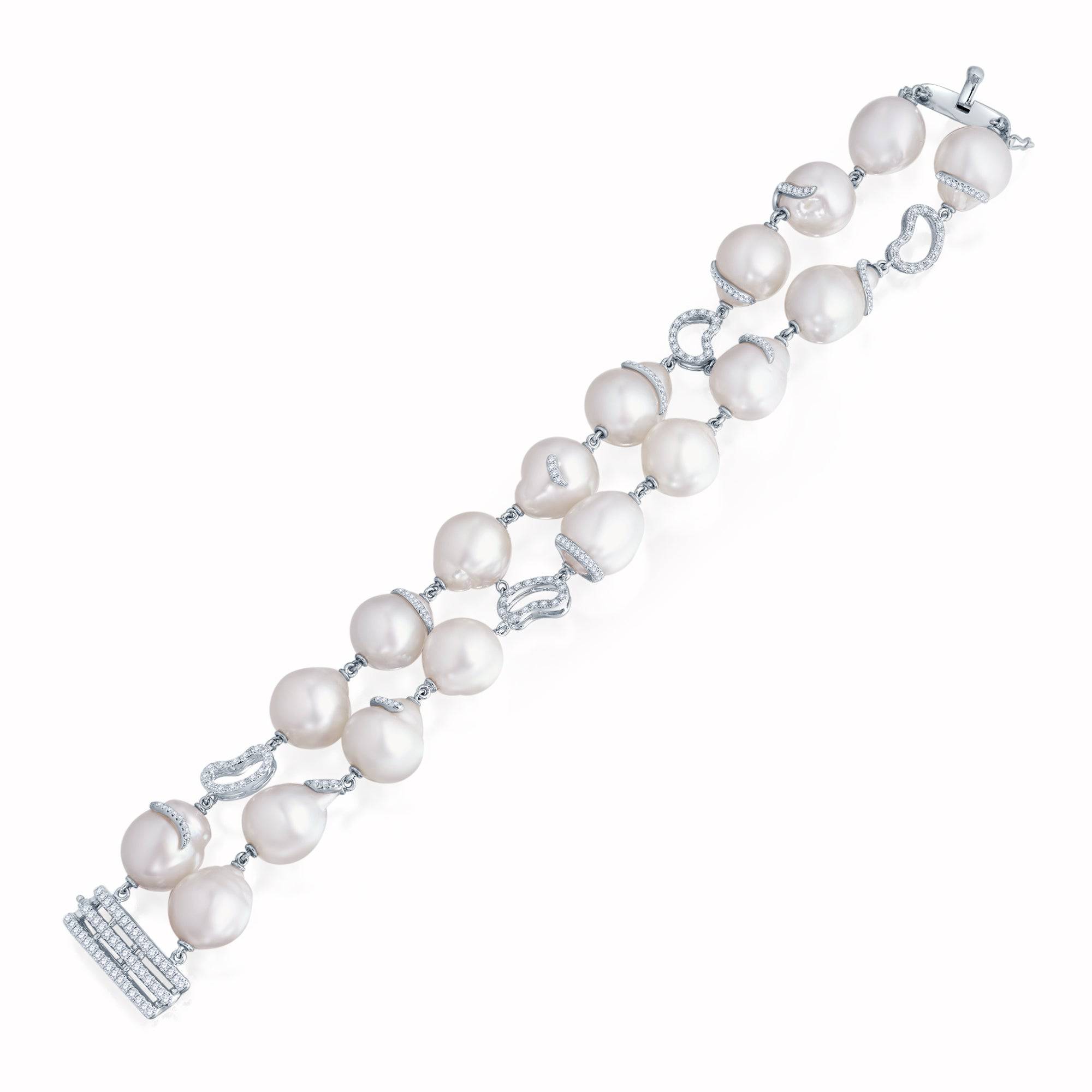 Baroque White South Sea Pearl Bracelet - K.S. Sze & Sons