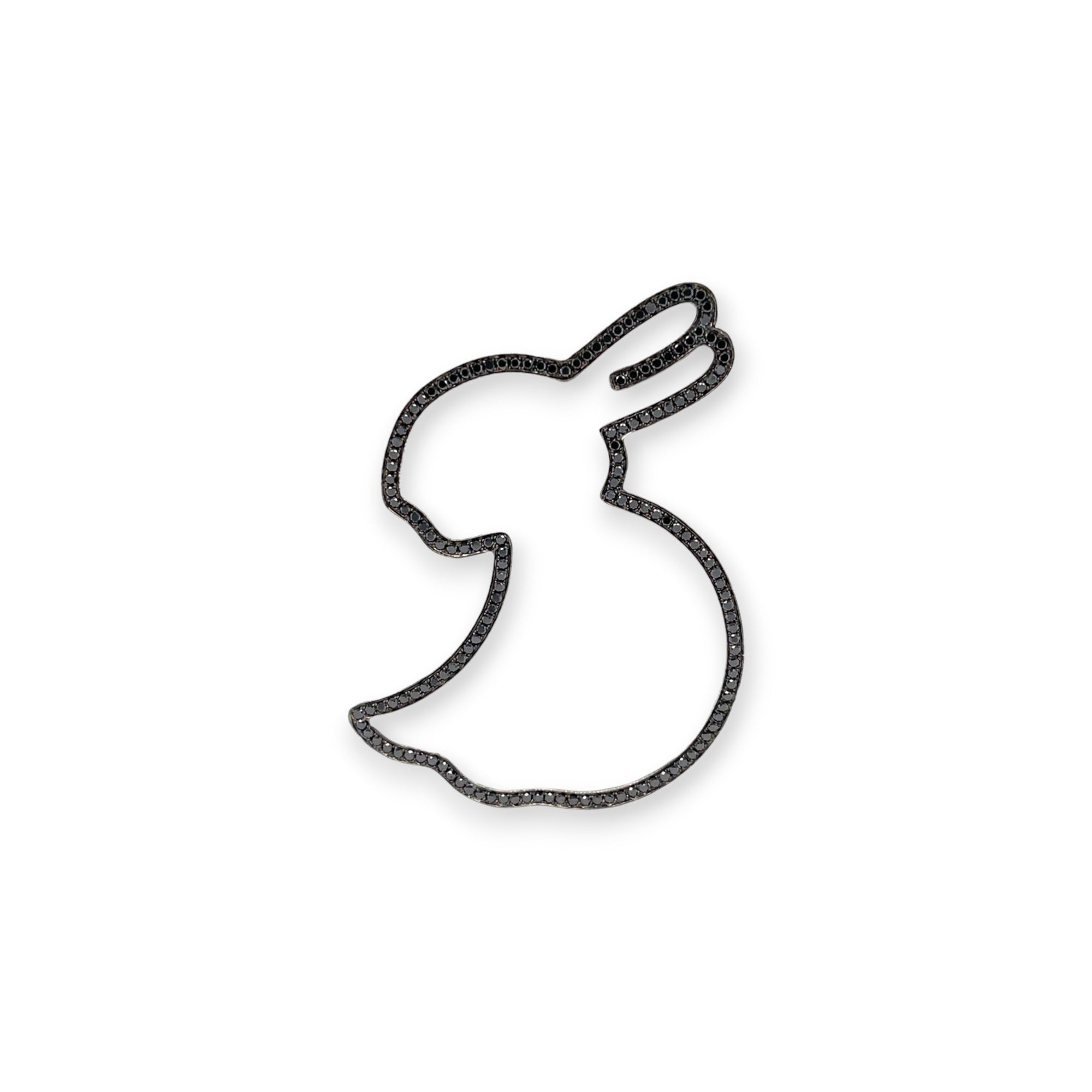 Black Diamond Rabbit Pendant - K.S. Sze & Sons