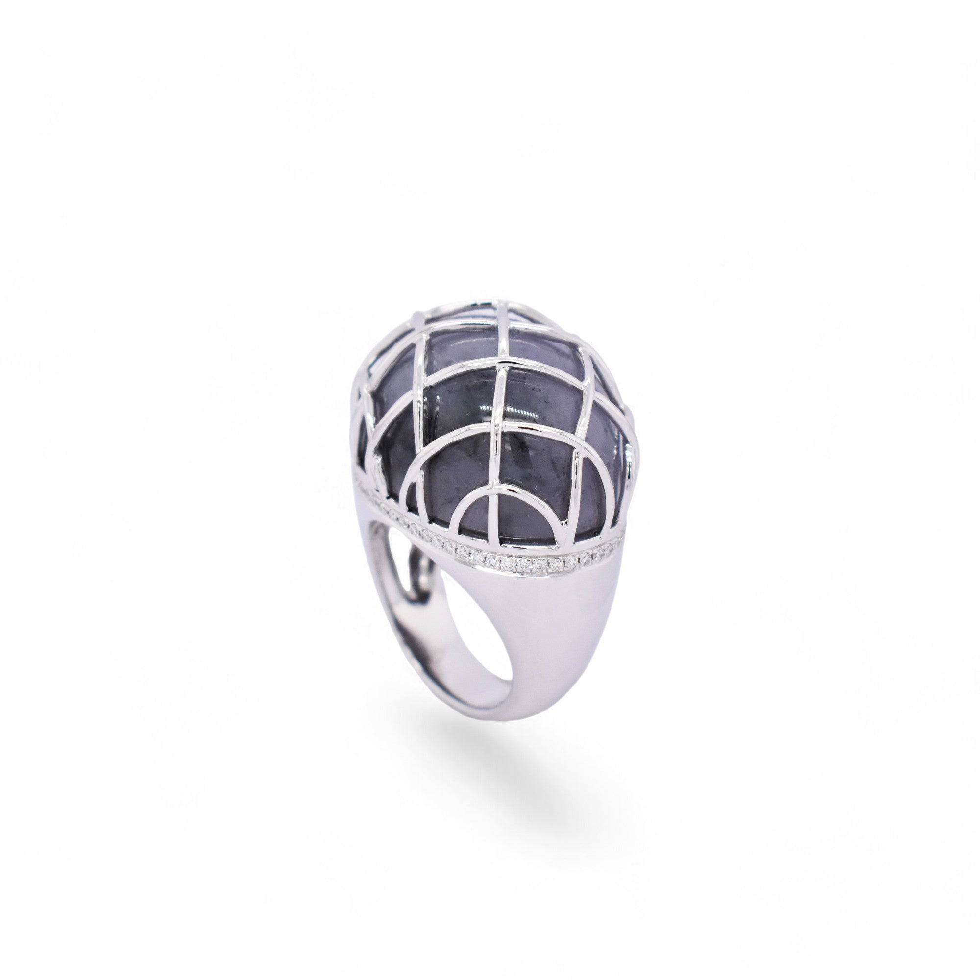 Black Jade Cage Ring - K.S. Sze & Sons