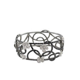 Black & White Diamond Floral Bangle