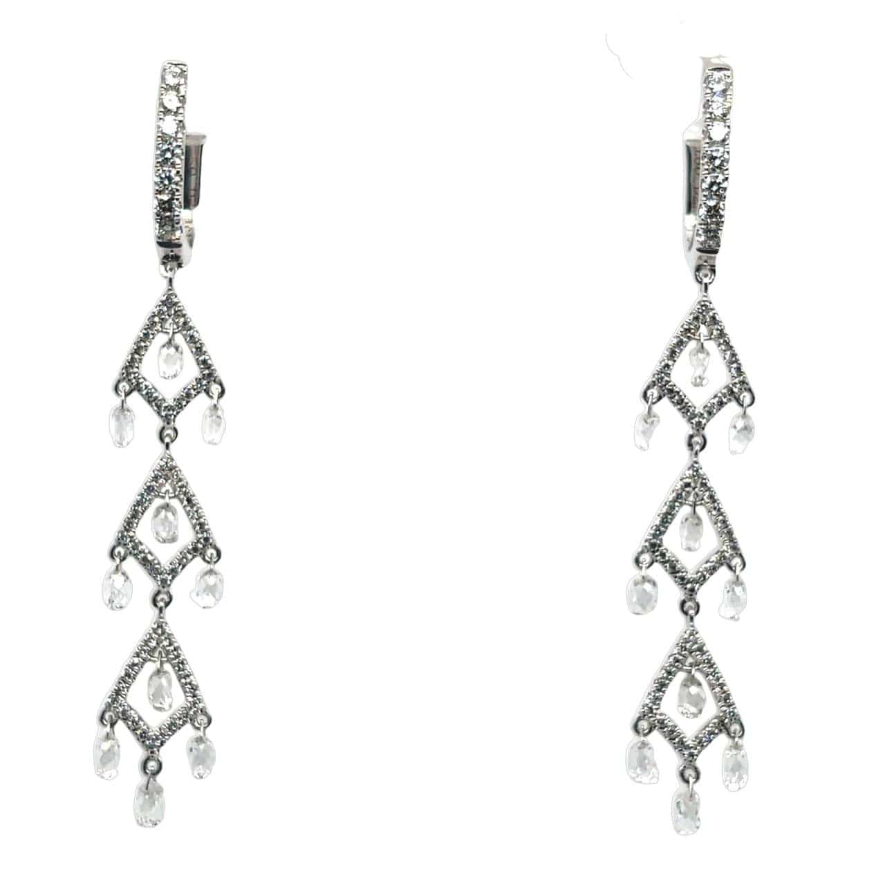 Briolette Diamond Dangling Earrings - K.S. Sze & Sons