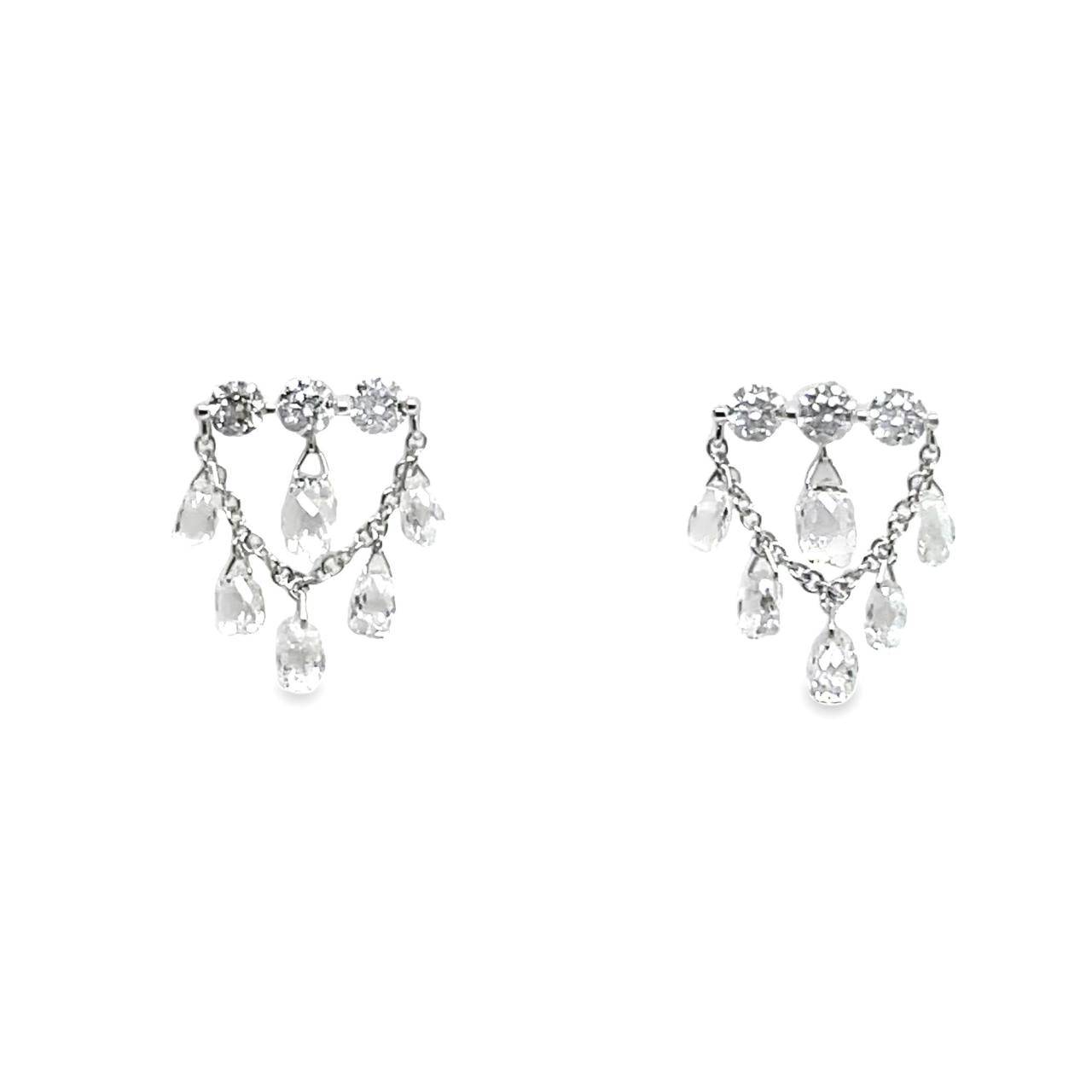 Briolette Diamond Drop Earrings