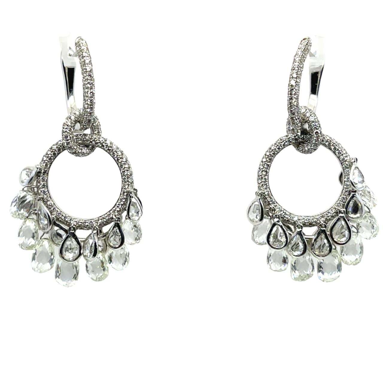 Briolette & Rose Cut Diamond Dangling Earrings - K.S. Sze & Sons