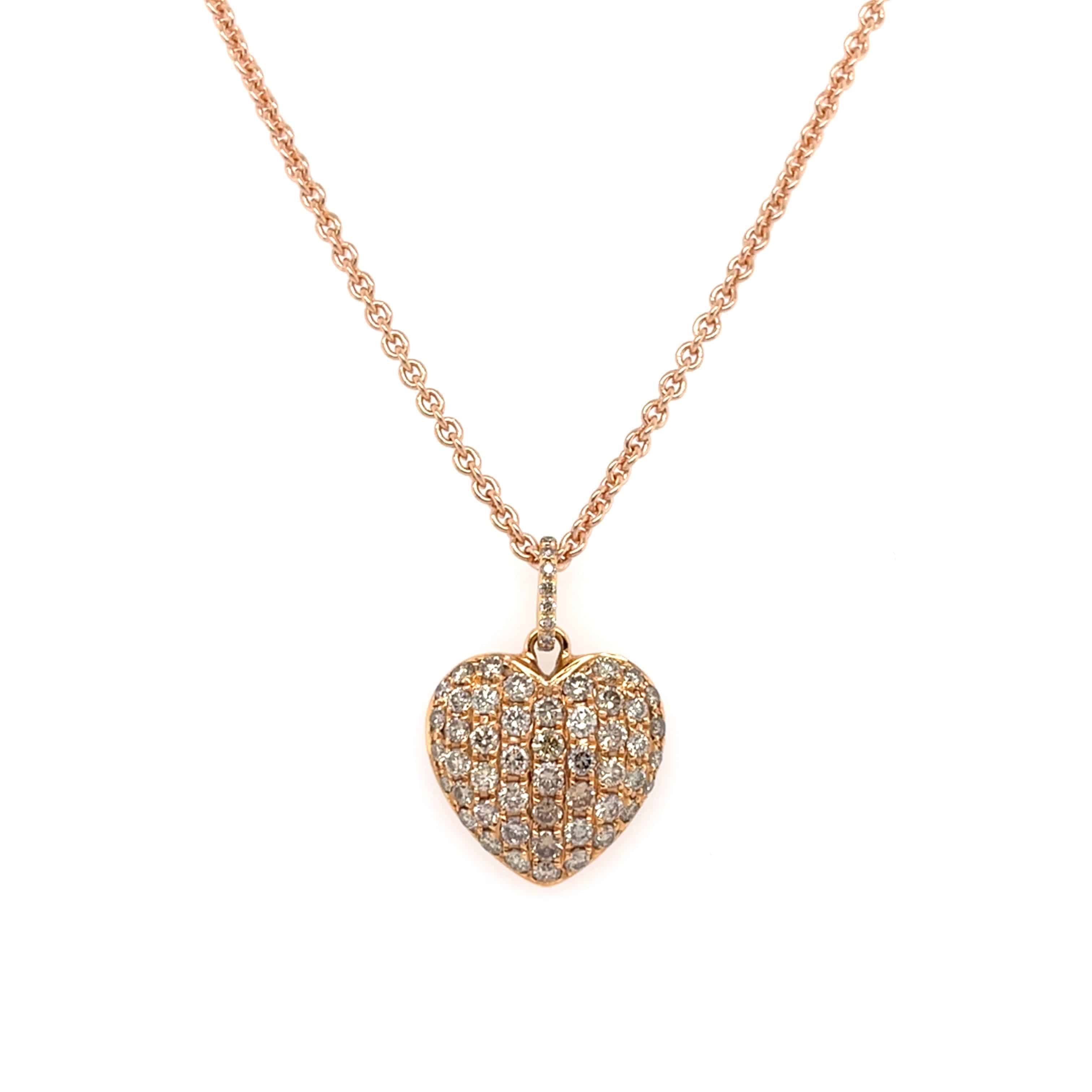 Brown Diamond Heart Shaped Pendant - K.S. Sze & Sons