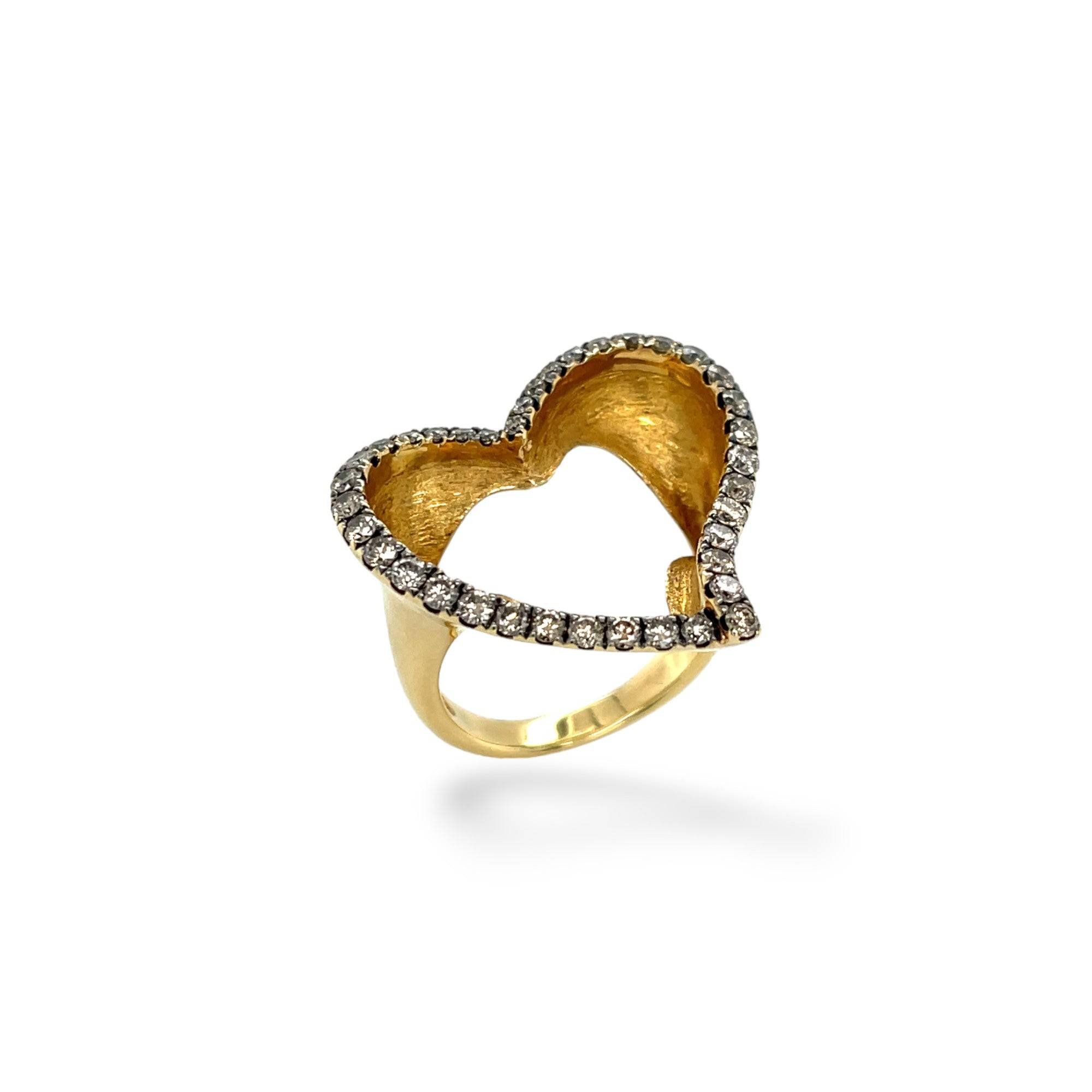 Brown Diamond Heart Shaped Ring - K.S. Sze & Sons