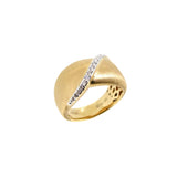 Brushed Gold Diamond Ring