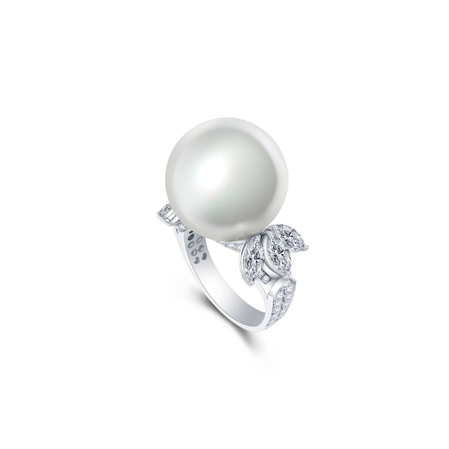 Celestial White South Sea Pearl Ring - K.S. Sze & Sons