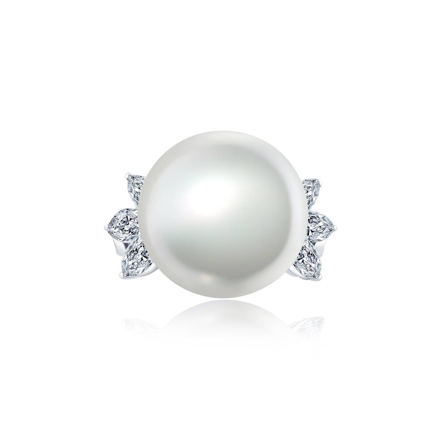 Celestial White South Sea Pearl Ring - K.S. Sze & Sons