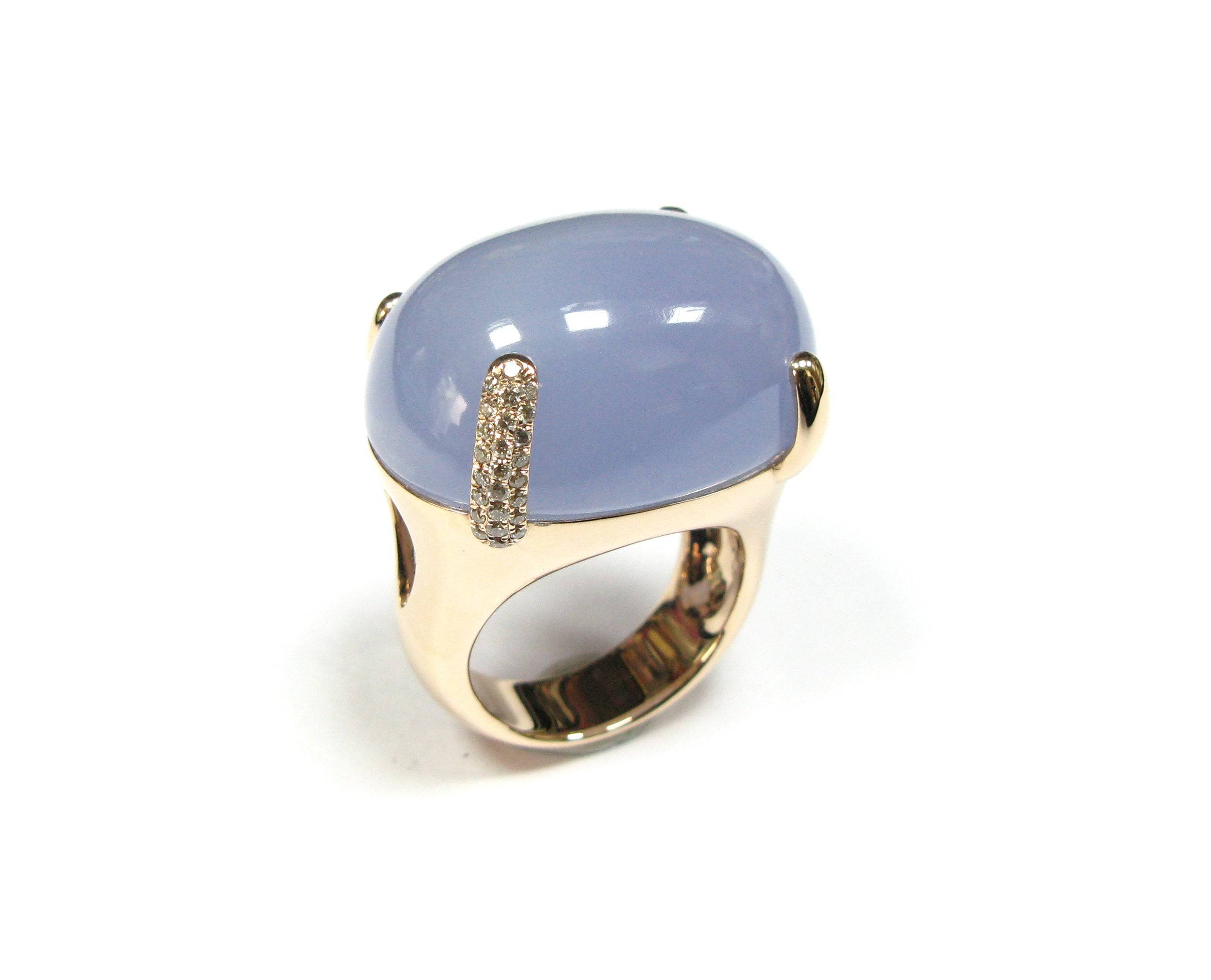 Chalcedony & Diamond Ring - K.S. Sze & Sons